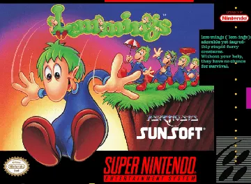 Lemmings (USA) (Rev 1) box cover front